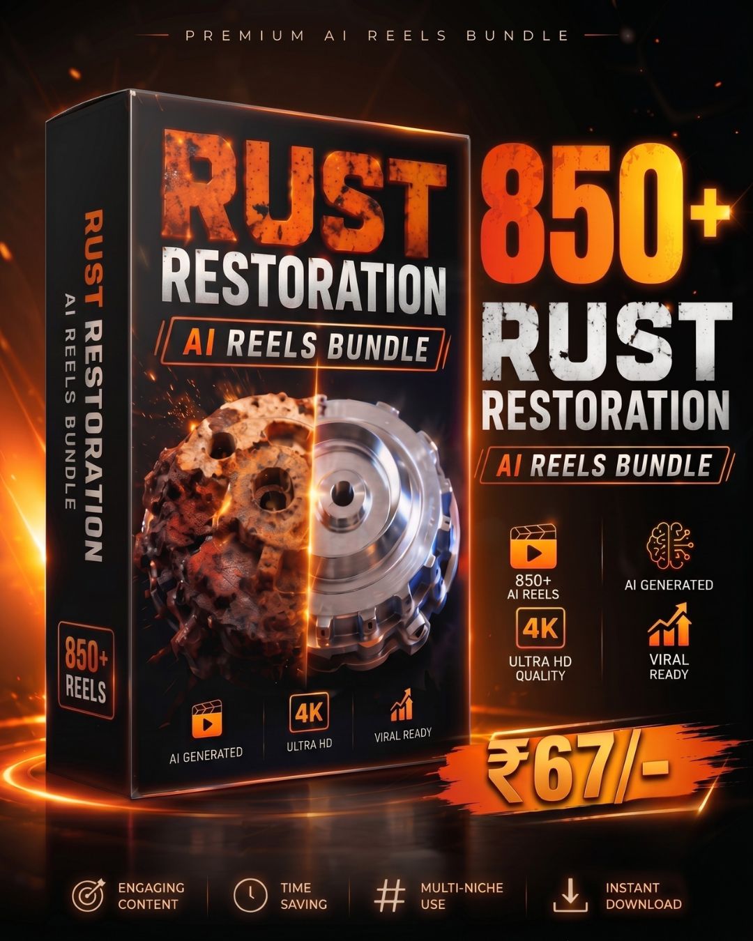 850+ Rust Restoration AI Reels Bundle