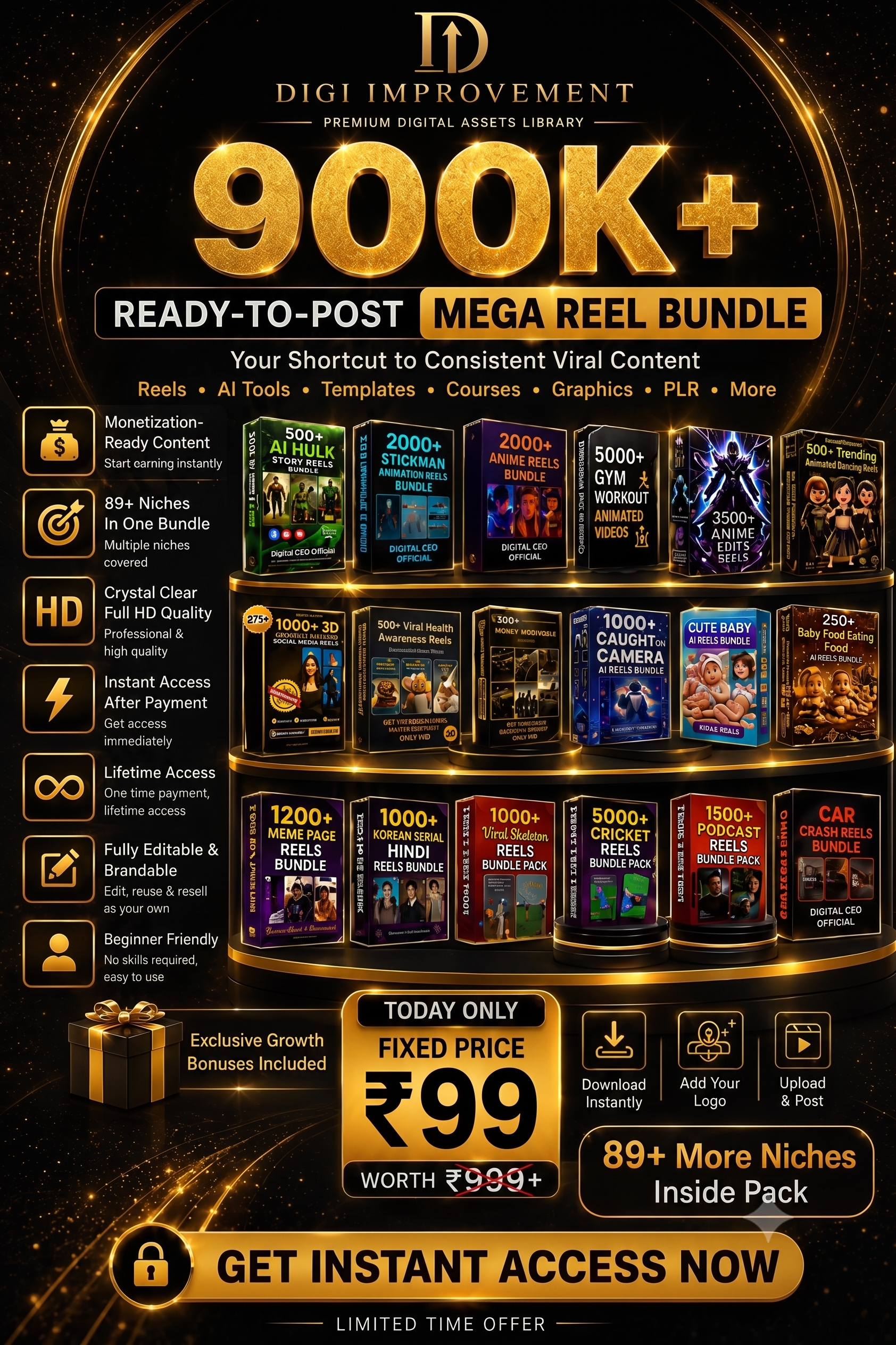 900K+ Ready-To-Post Mega Reel Bundle