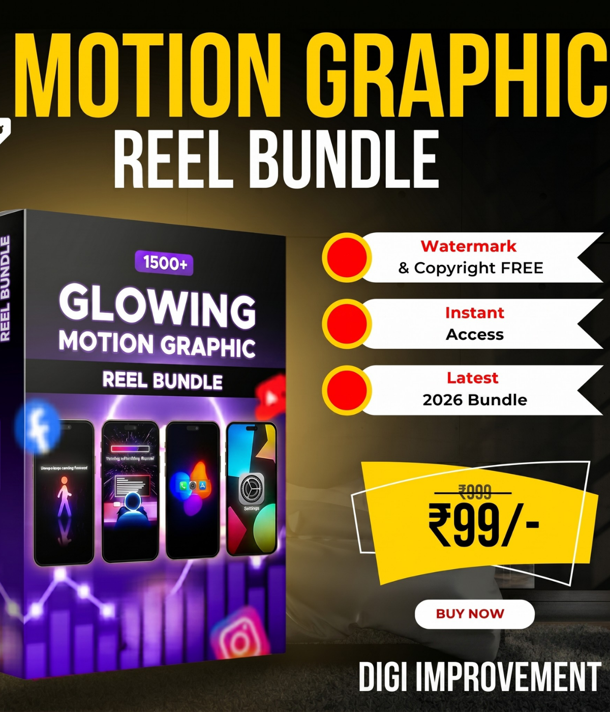2000+ Glowing Motion Graphics Reels Bundle