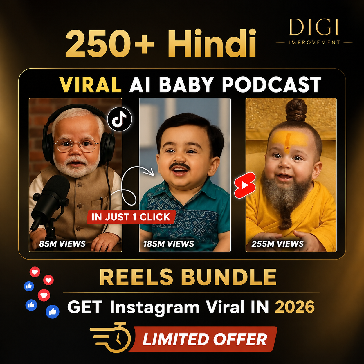 250+ AI Baby Viral Podcasts Reels Bundle