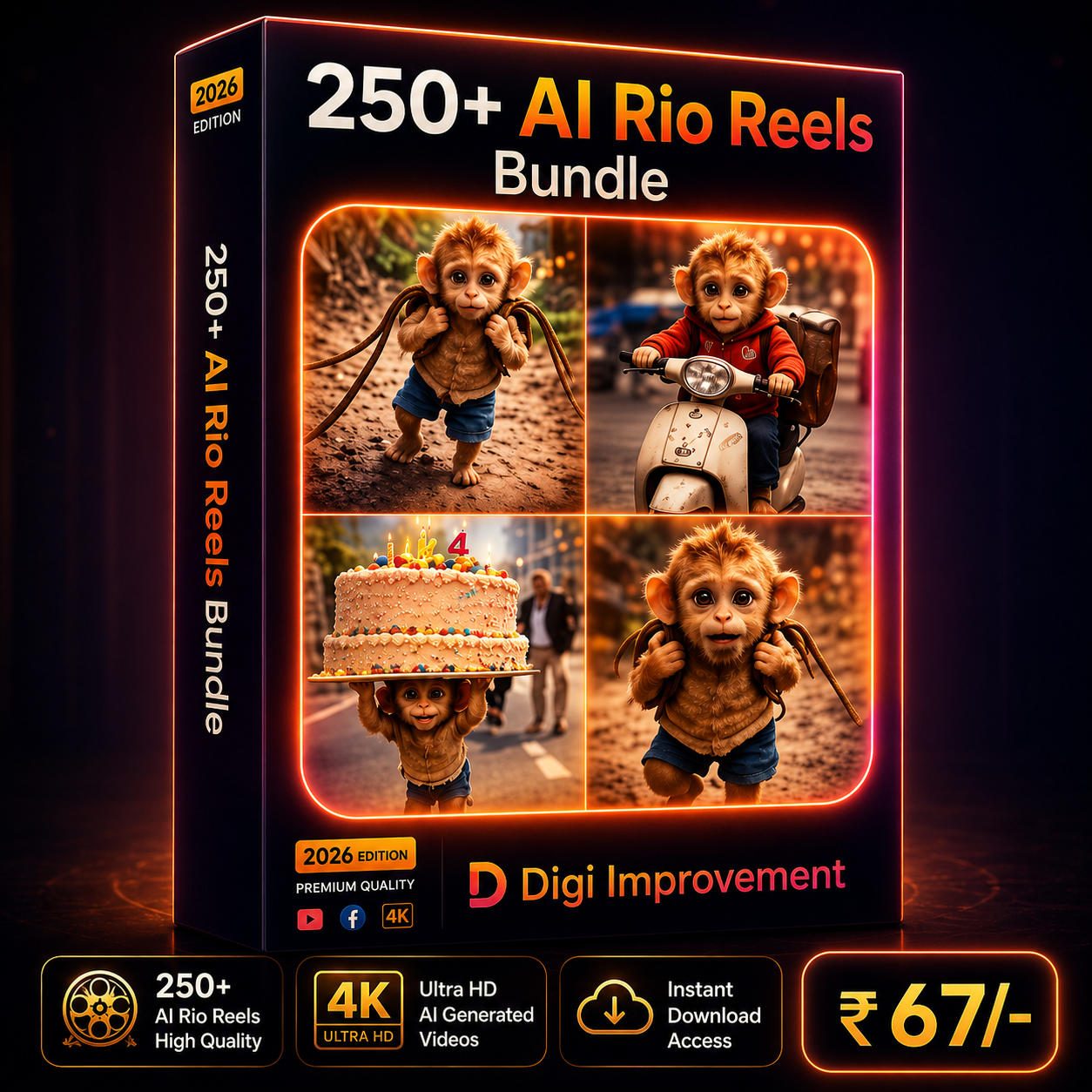 250+ AI Rio Monkey Reels Bundle
