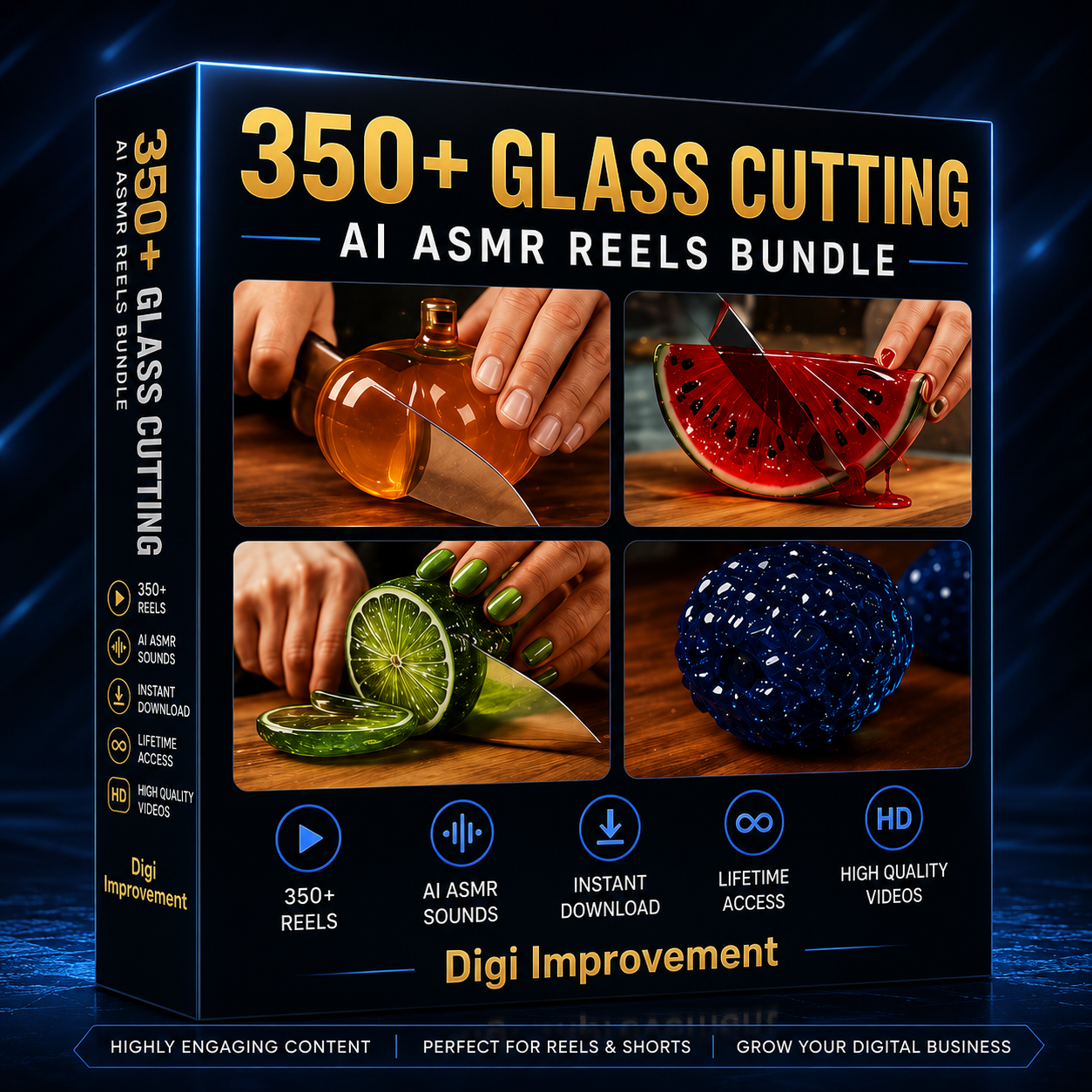 350+ AI Glass Cutting Reels Bundle