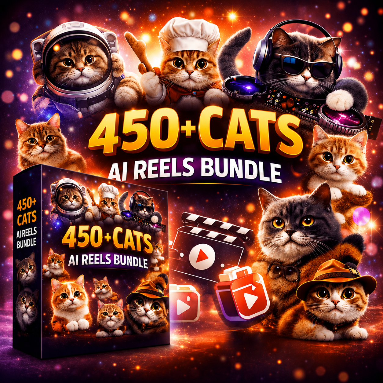 450+ AI Cat Reels Bundle