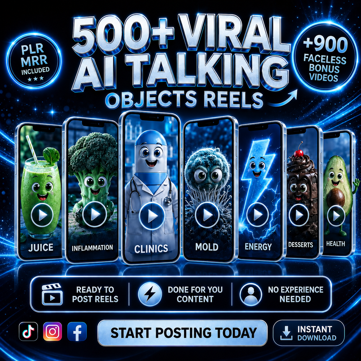 500+ Viral AI Talking Reels Bundle