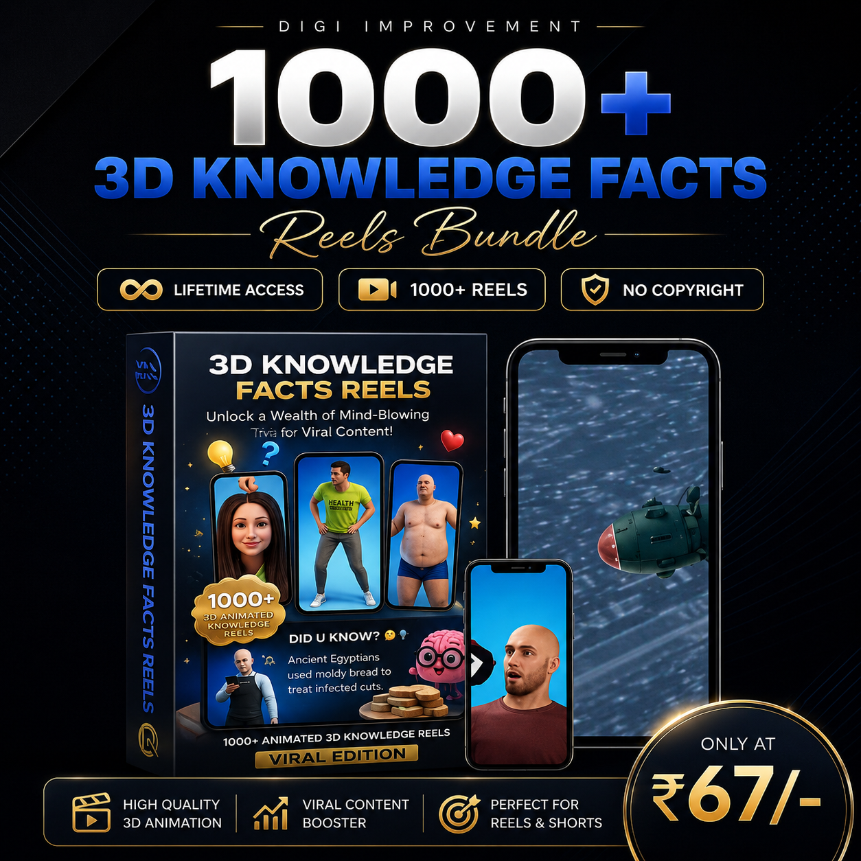 1000+ 3D Facts Reels Bundle