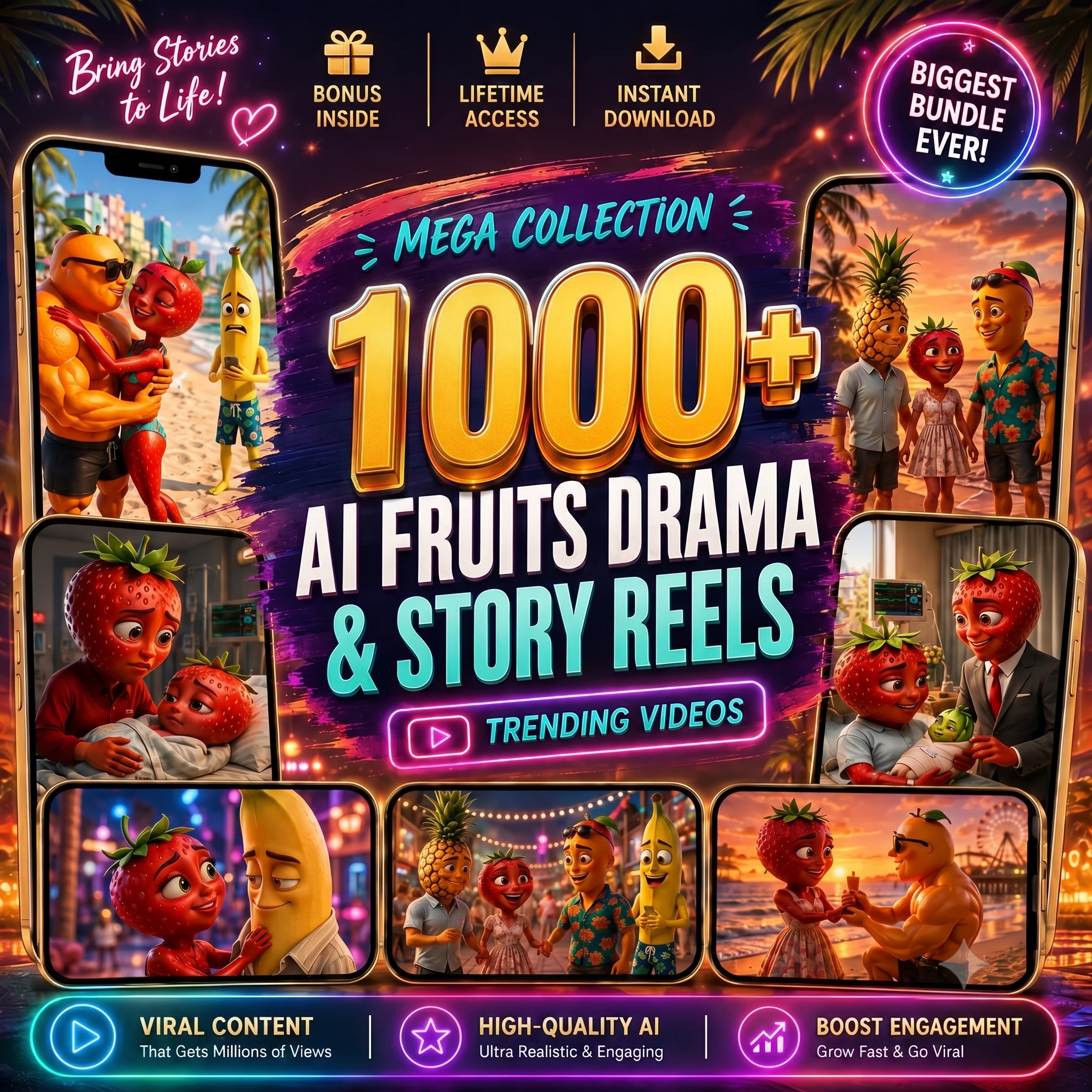 1000+ AI Viral Food Reels Bundle