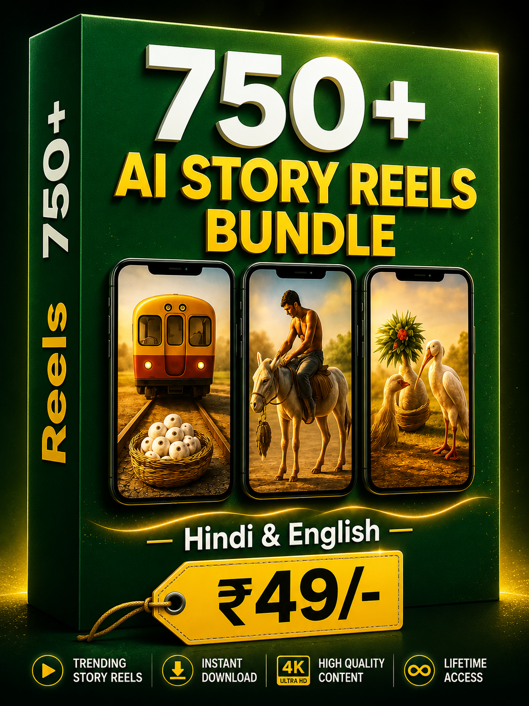 750+ AI Hindi & English Story Reels Bundle