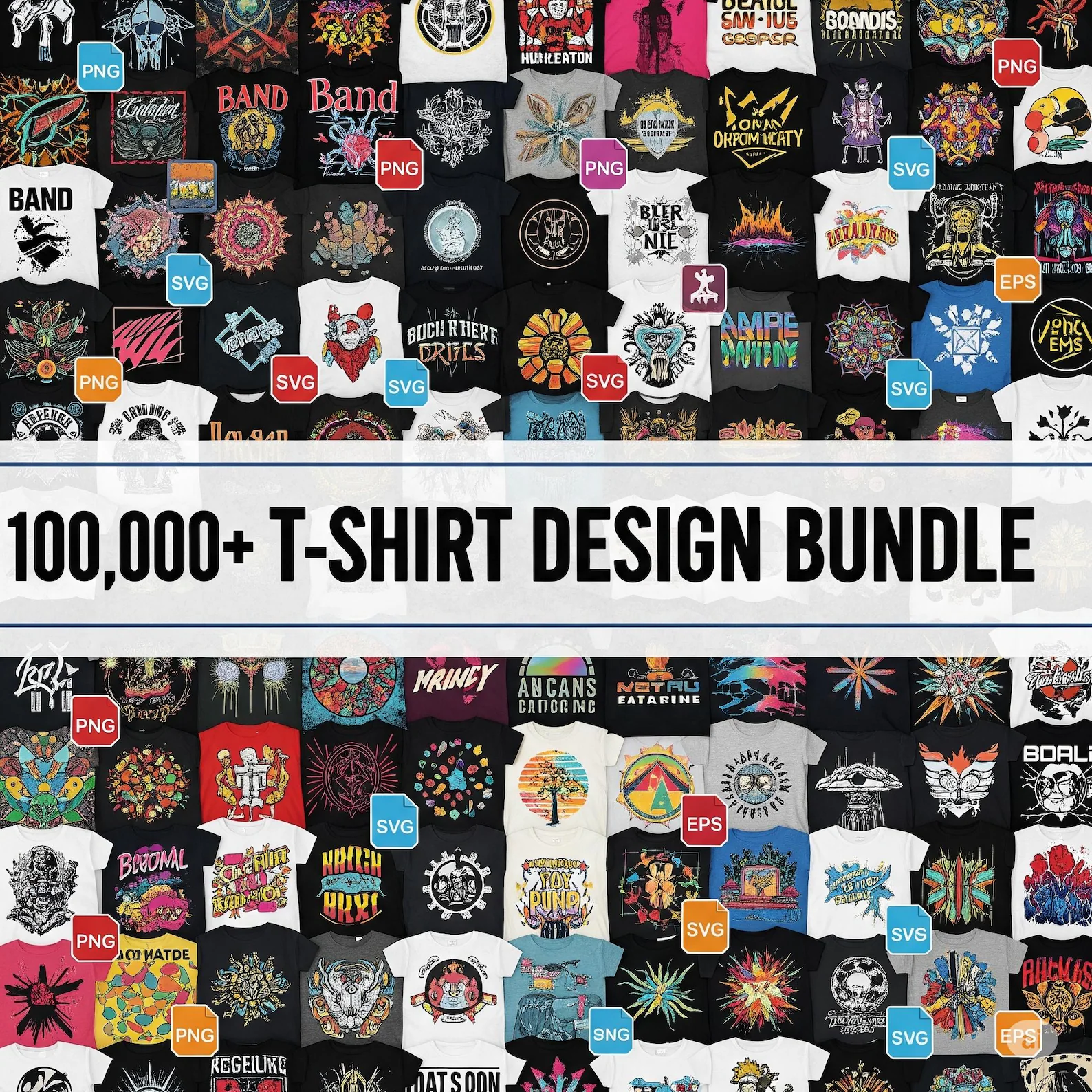 1 Lakh+ T-Shirt Designs Bundle (Multi-Category)