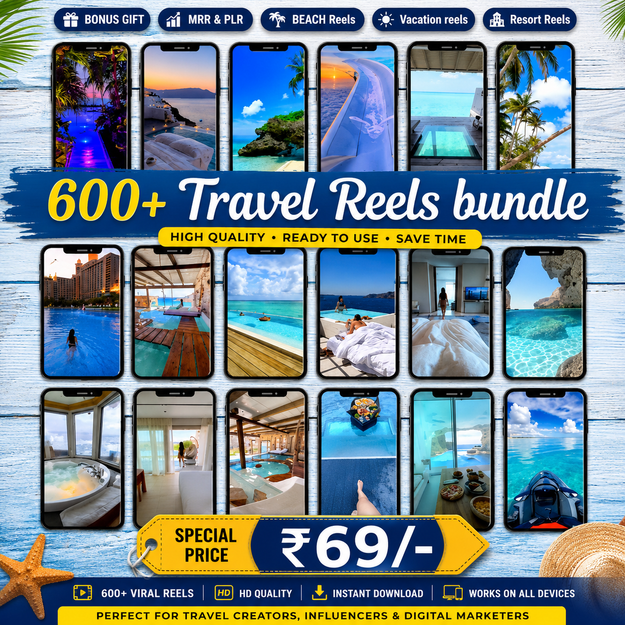 600+ Premium Travel Reels Bundle