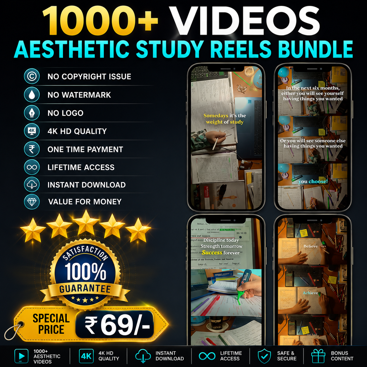 1000+ Premium Study Reels Bundle