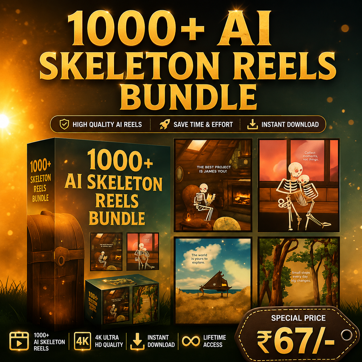 1000+ Skeleton Quotes Reels Bundle By Digi Improvement