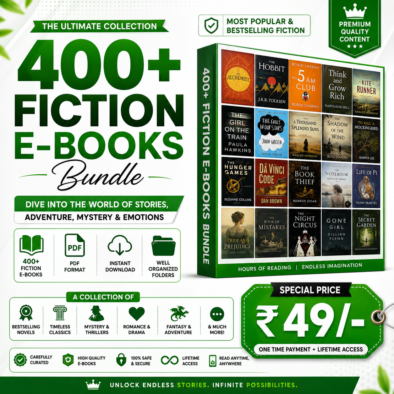 400+ Fiction E-Books Collection Bundle