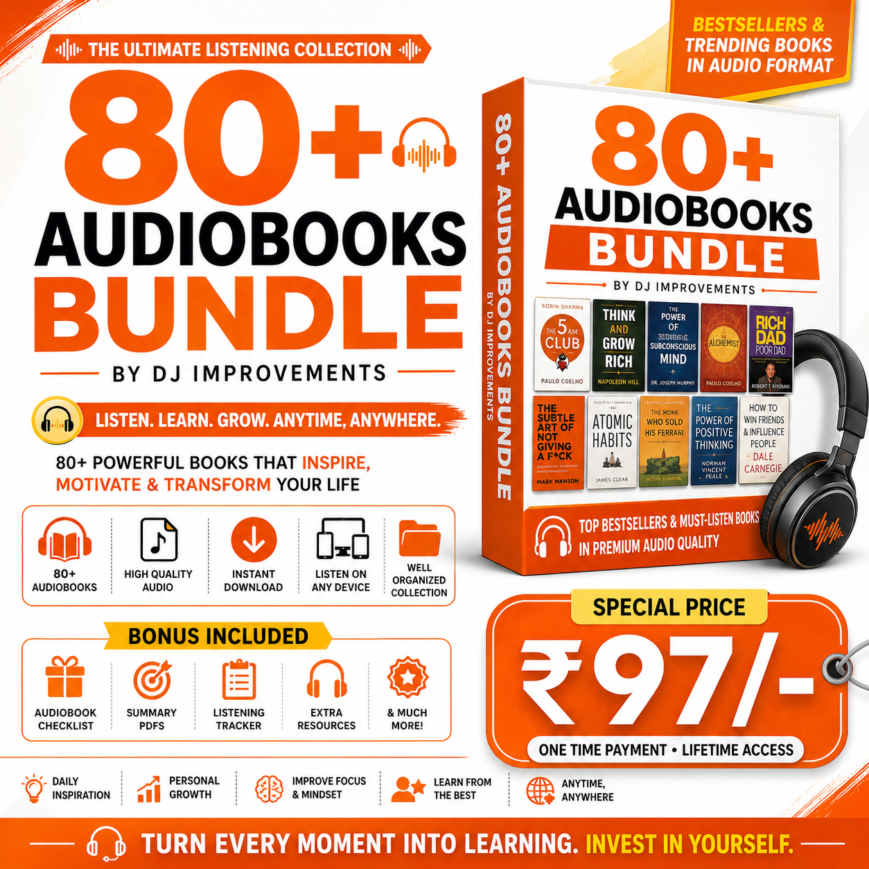 80 Premium AudioBooks Collection Bundle