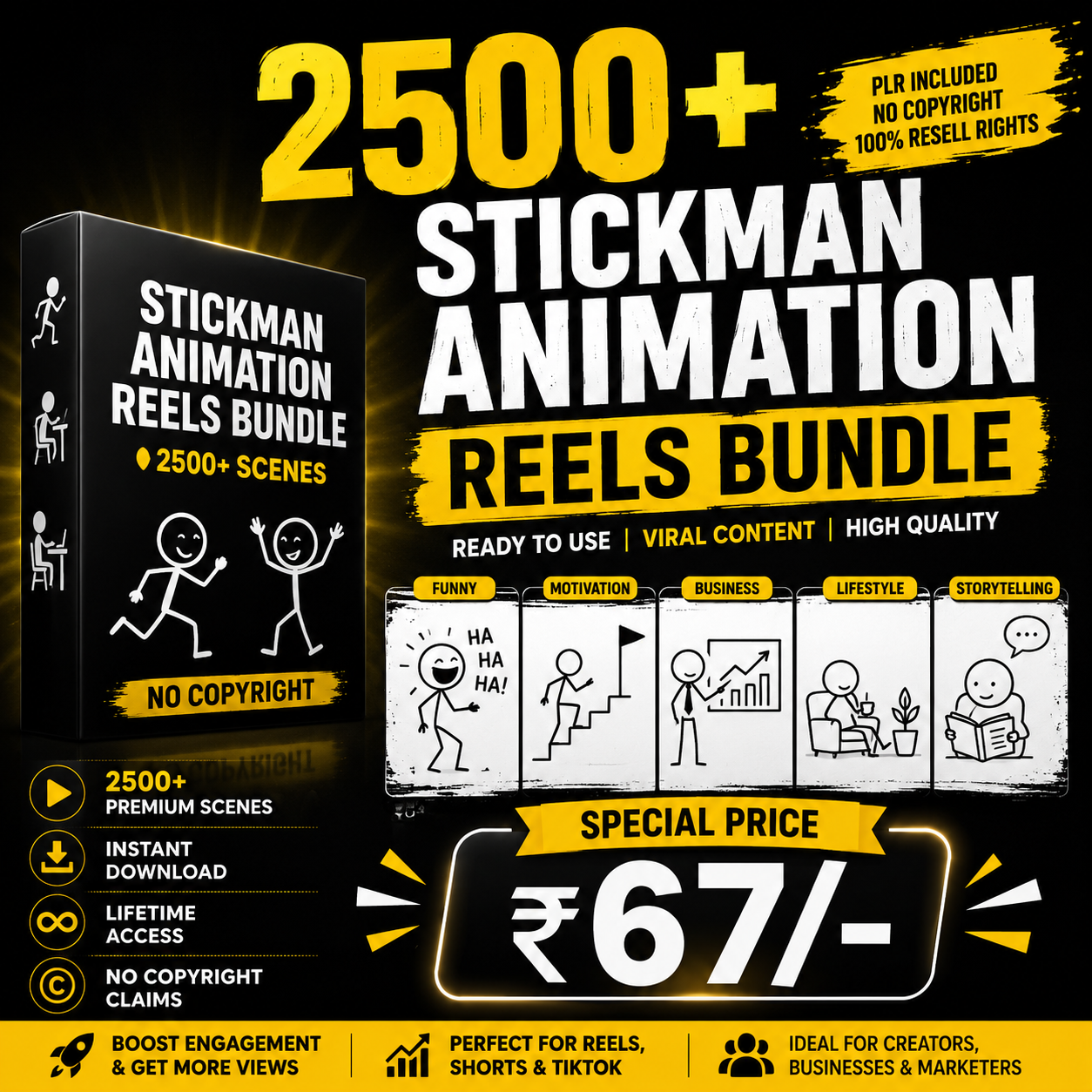 2500+ Stickman Animations Reels Bundle