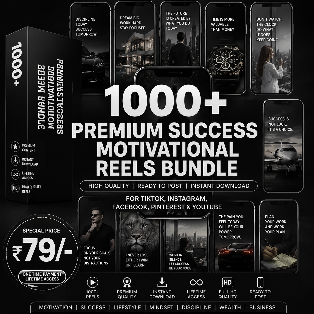1000+ Premium Success Motivational Reels Bundle