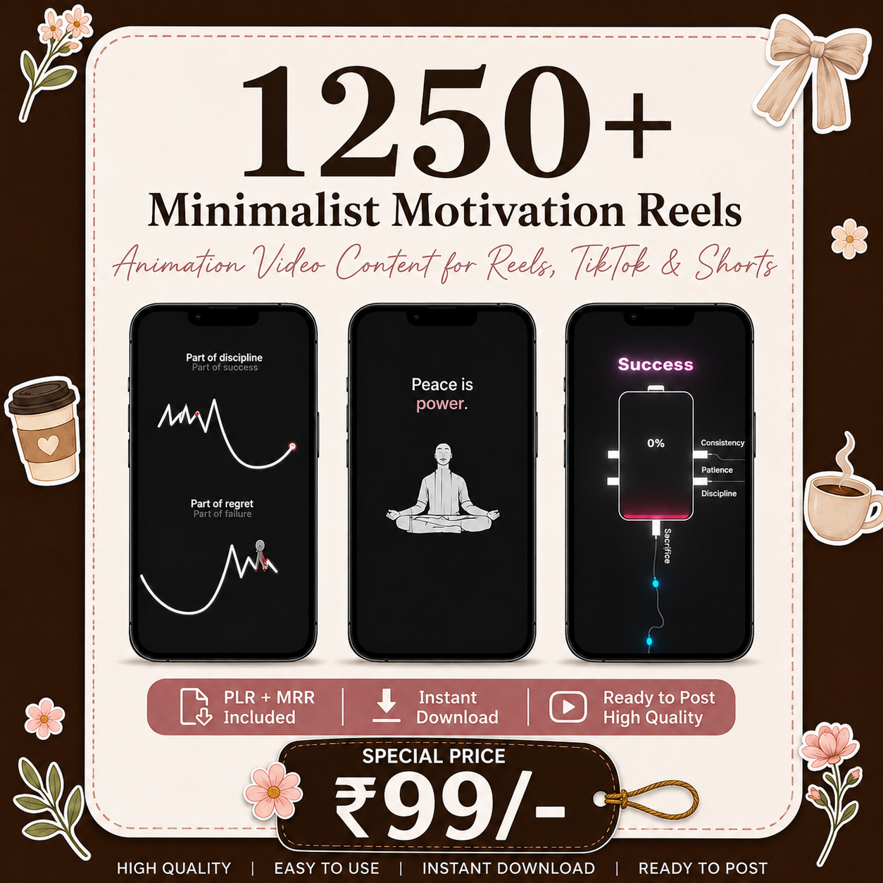 1250+ Minimalist Motivation Reels Bundle