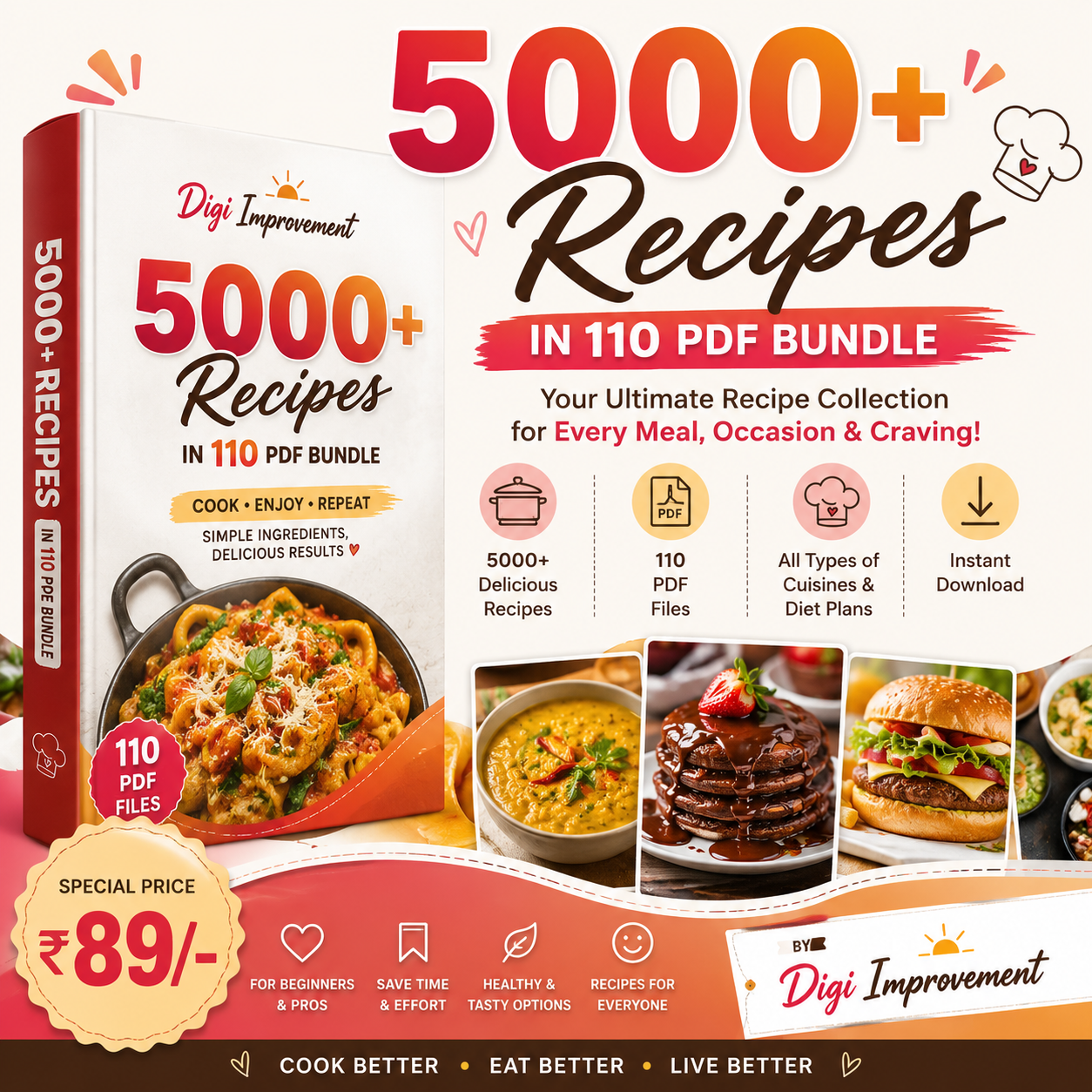 5000+ Recipes Bundle By Digi Improvement (PDF FORMART)