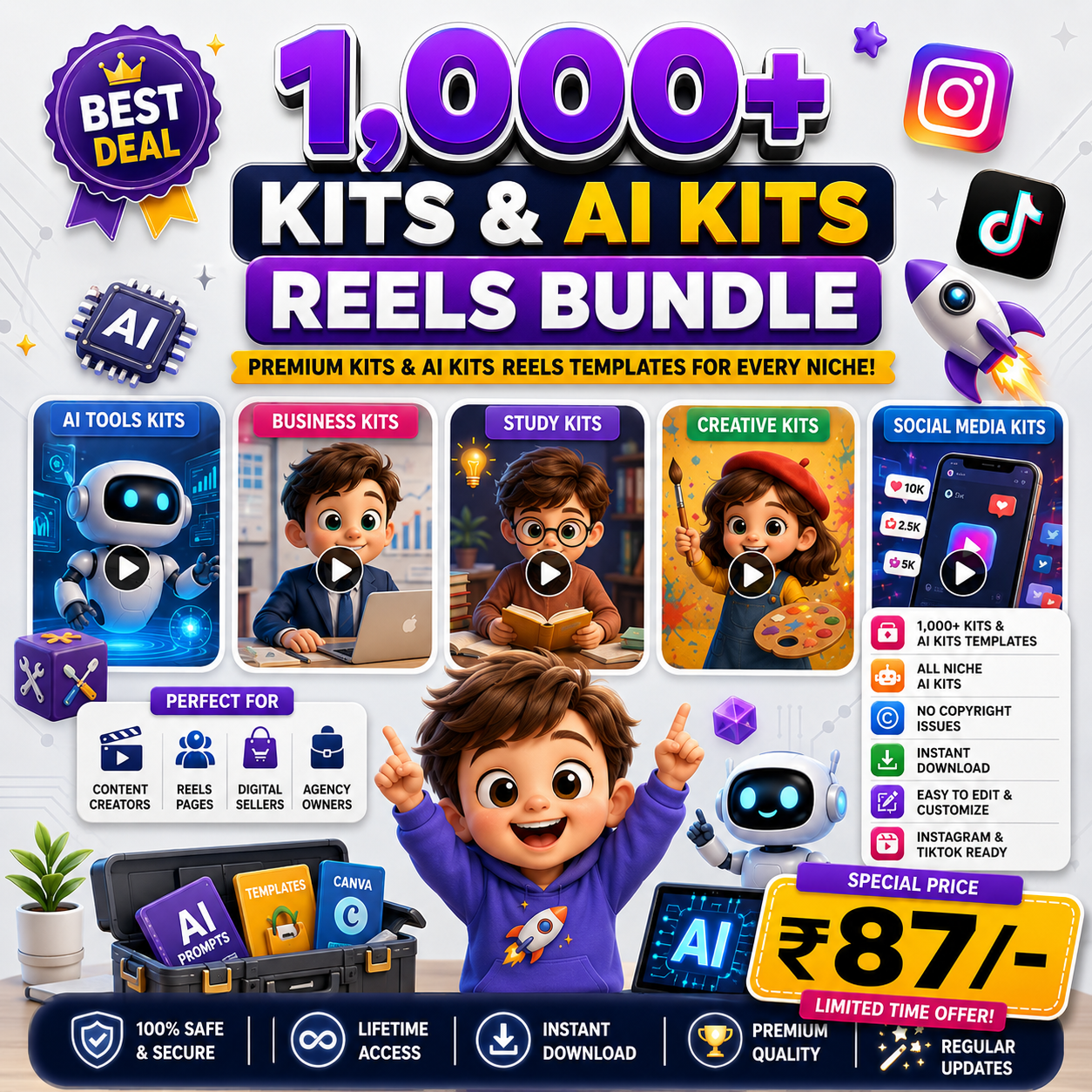 1000+ Kids & AI Kids Reels Bundle