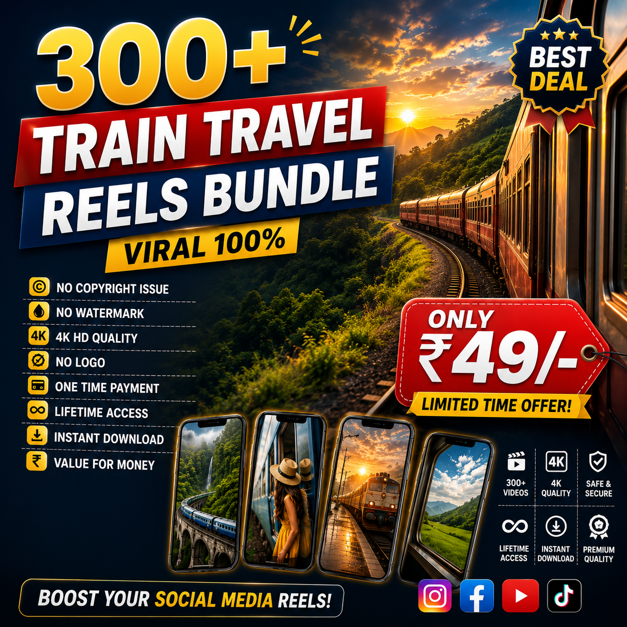 300+ Train Reels Bundle By Digi Improvement