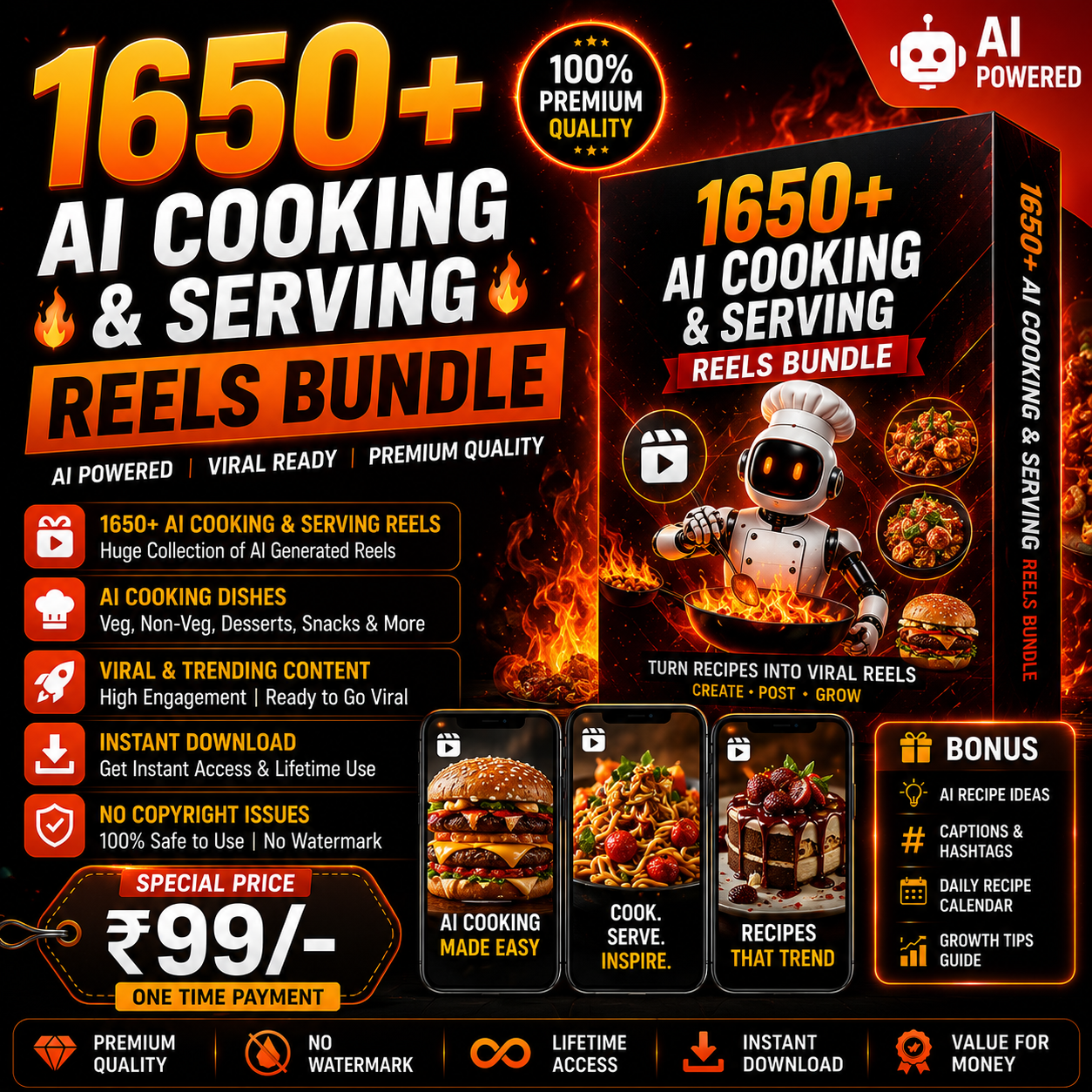 1650+ AI Cooking & Serving Reels Bundle