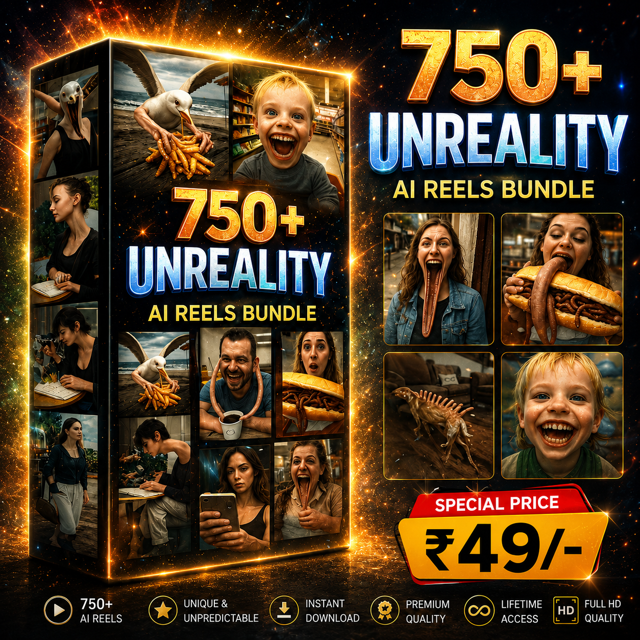 750+ AI Unreality Reels Bundle
