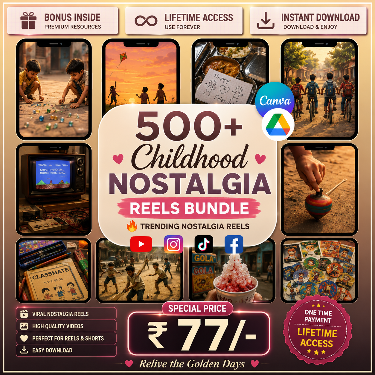 500+ Childhood Nostalgia Reels Bundle
