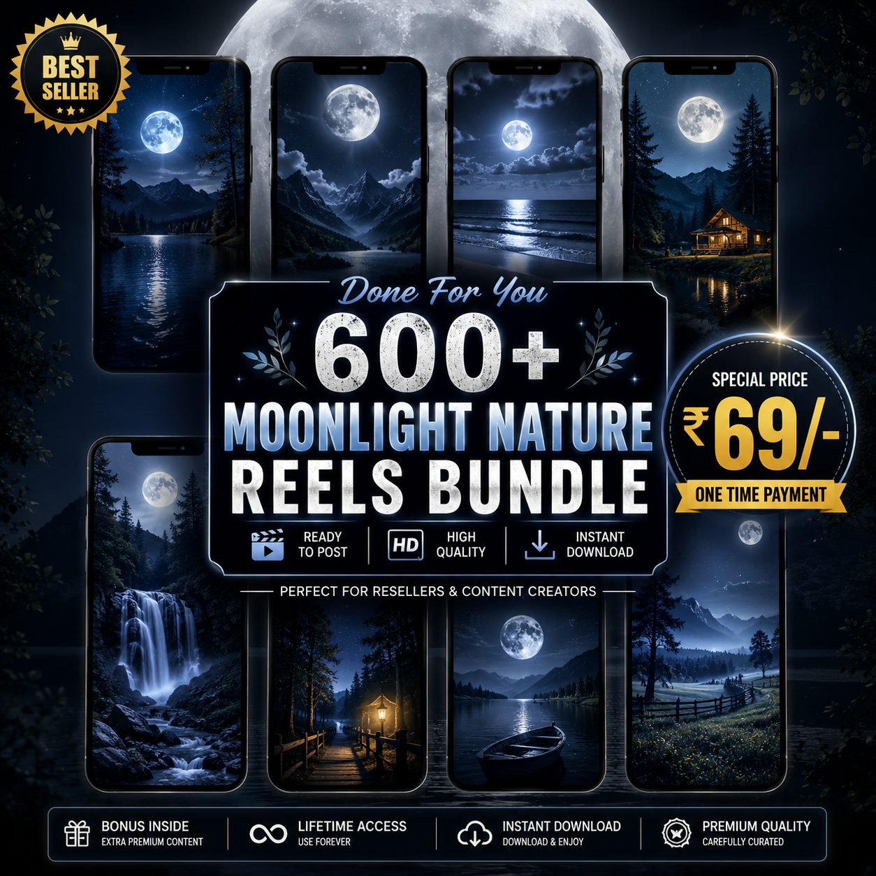 600+ Moonlight Nature Reels Bundle
