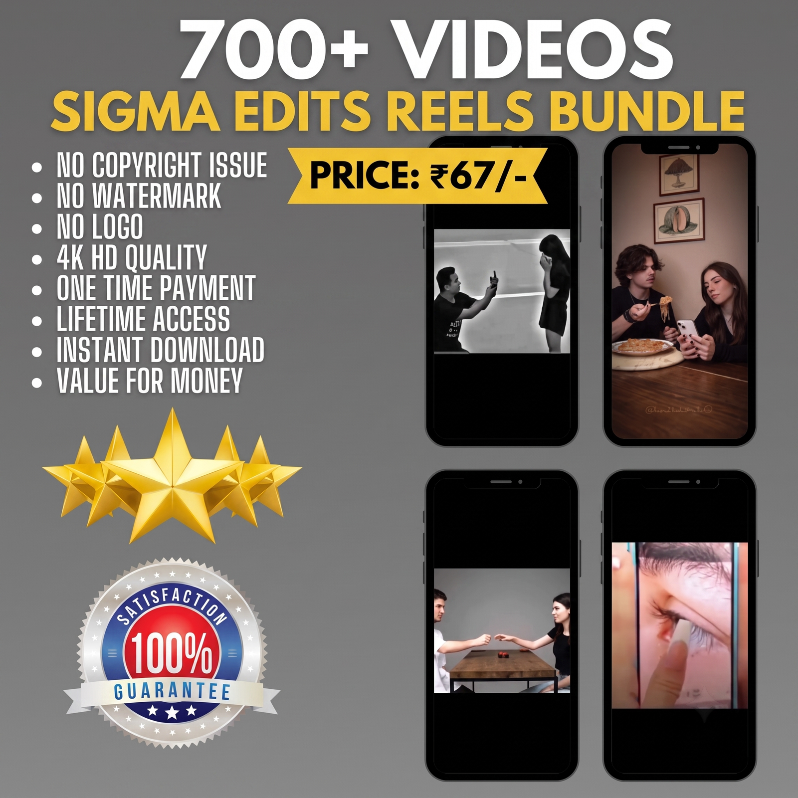 700+ Sigma Edits Reels Bundle