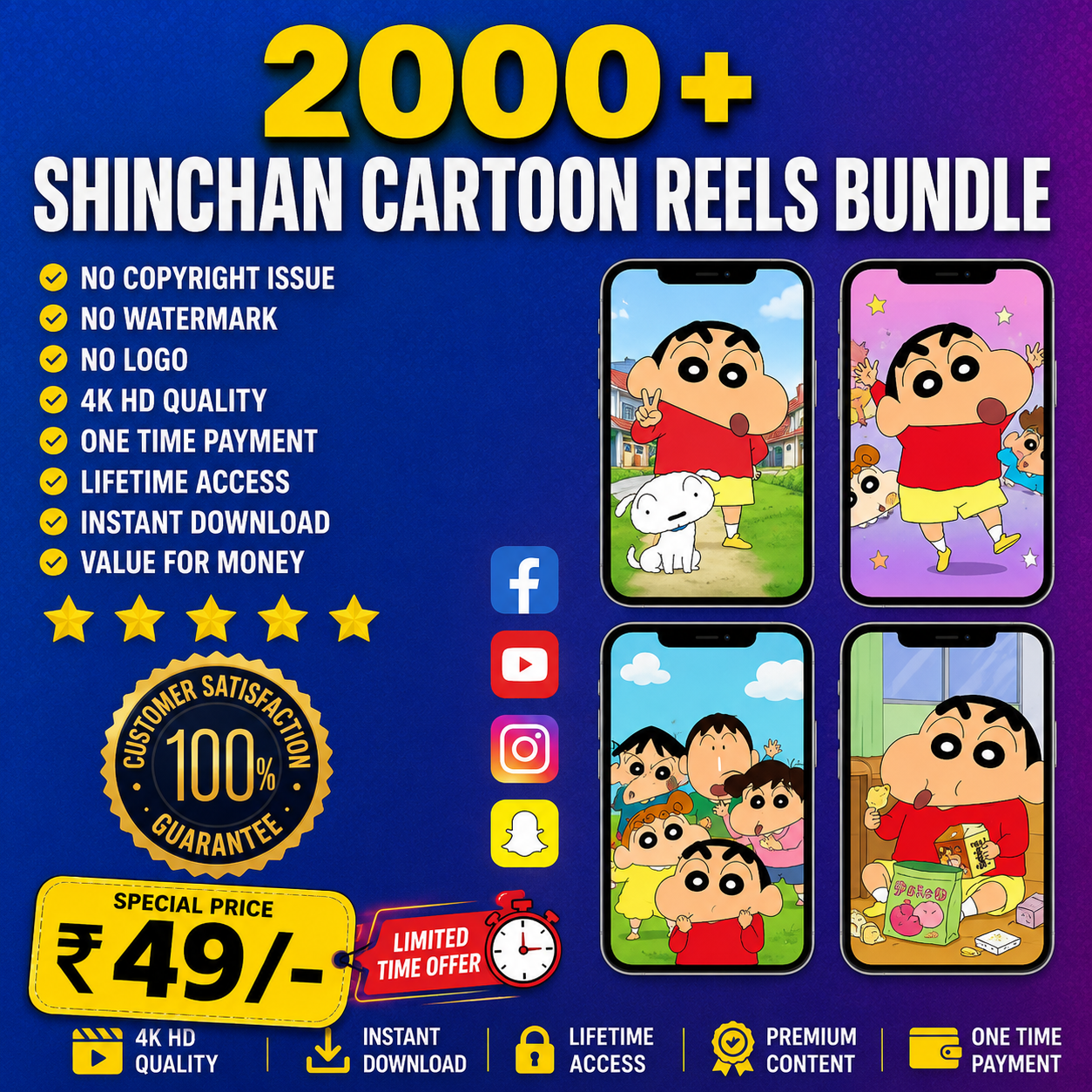 2000+ Shinchan Cartoon Reels Bundle