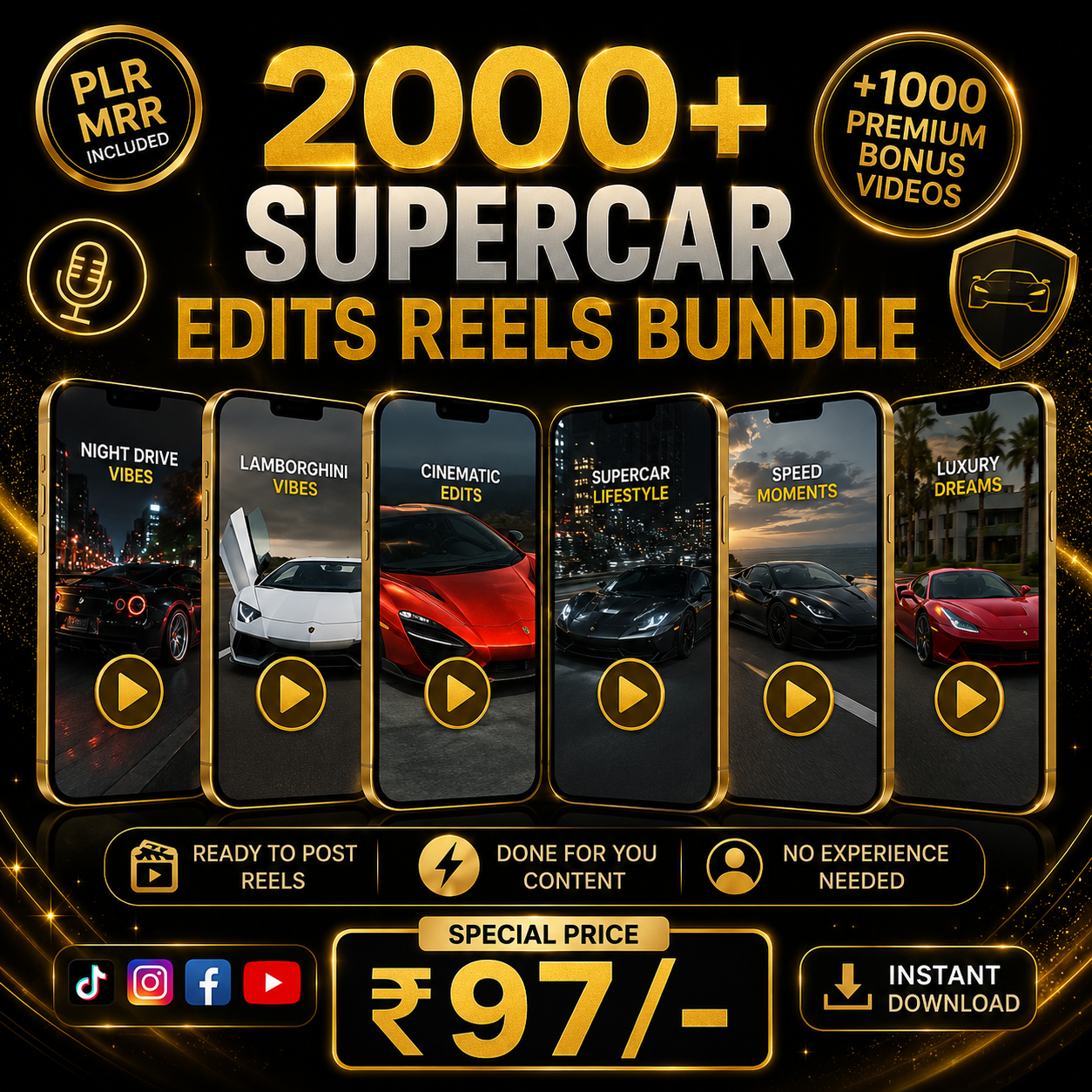 2000+ Supercar edits Reels Bundle