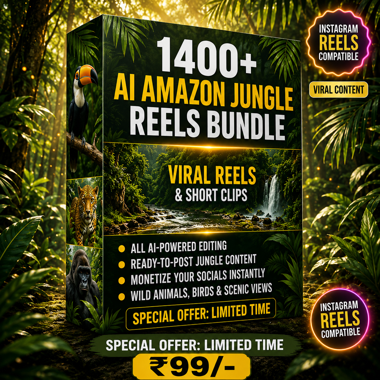 1400+ AI Amazon Jungle Reels Bundle