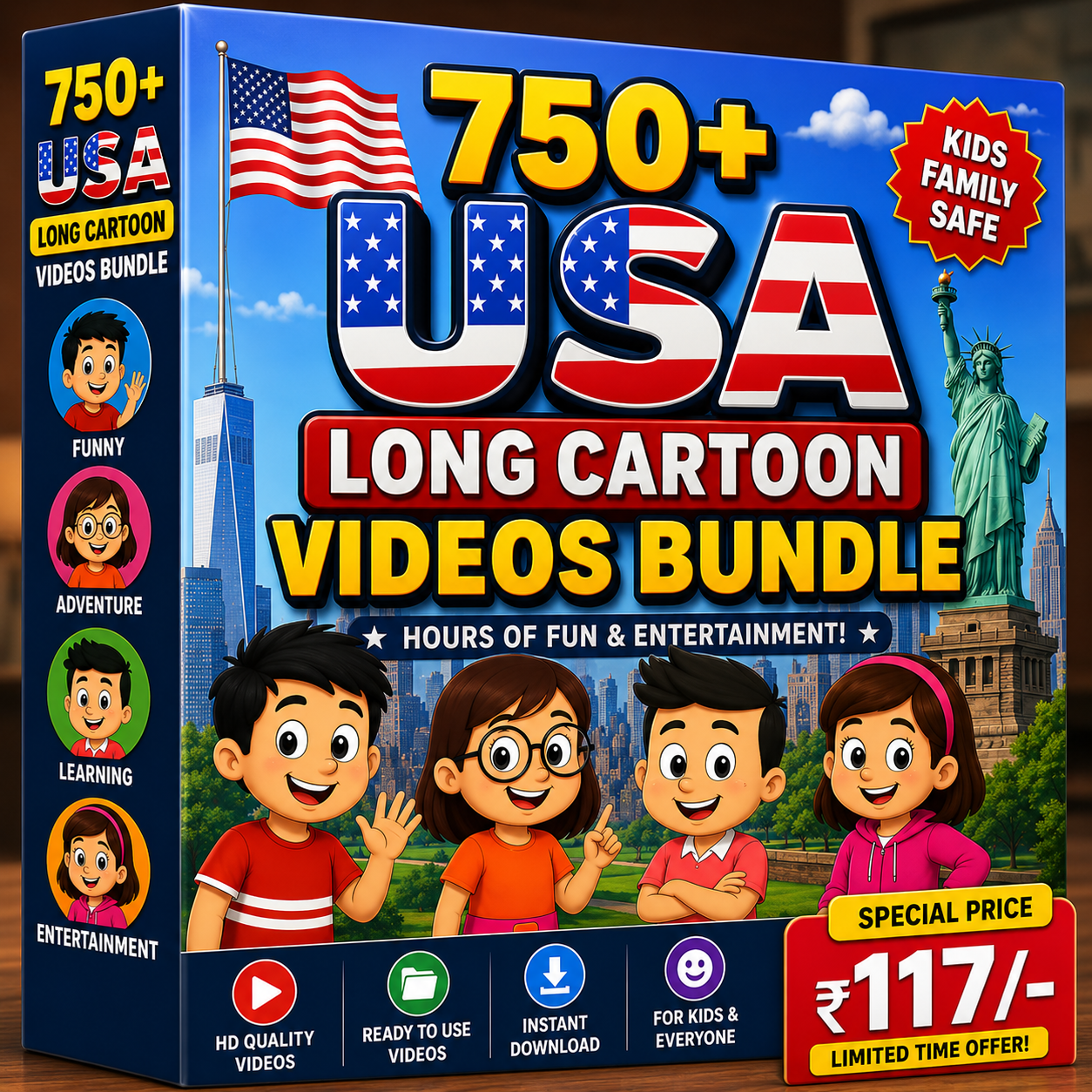 750+ USA Long Cartoon Videos Bundle