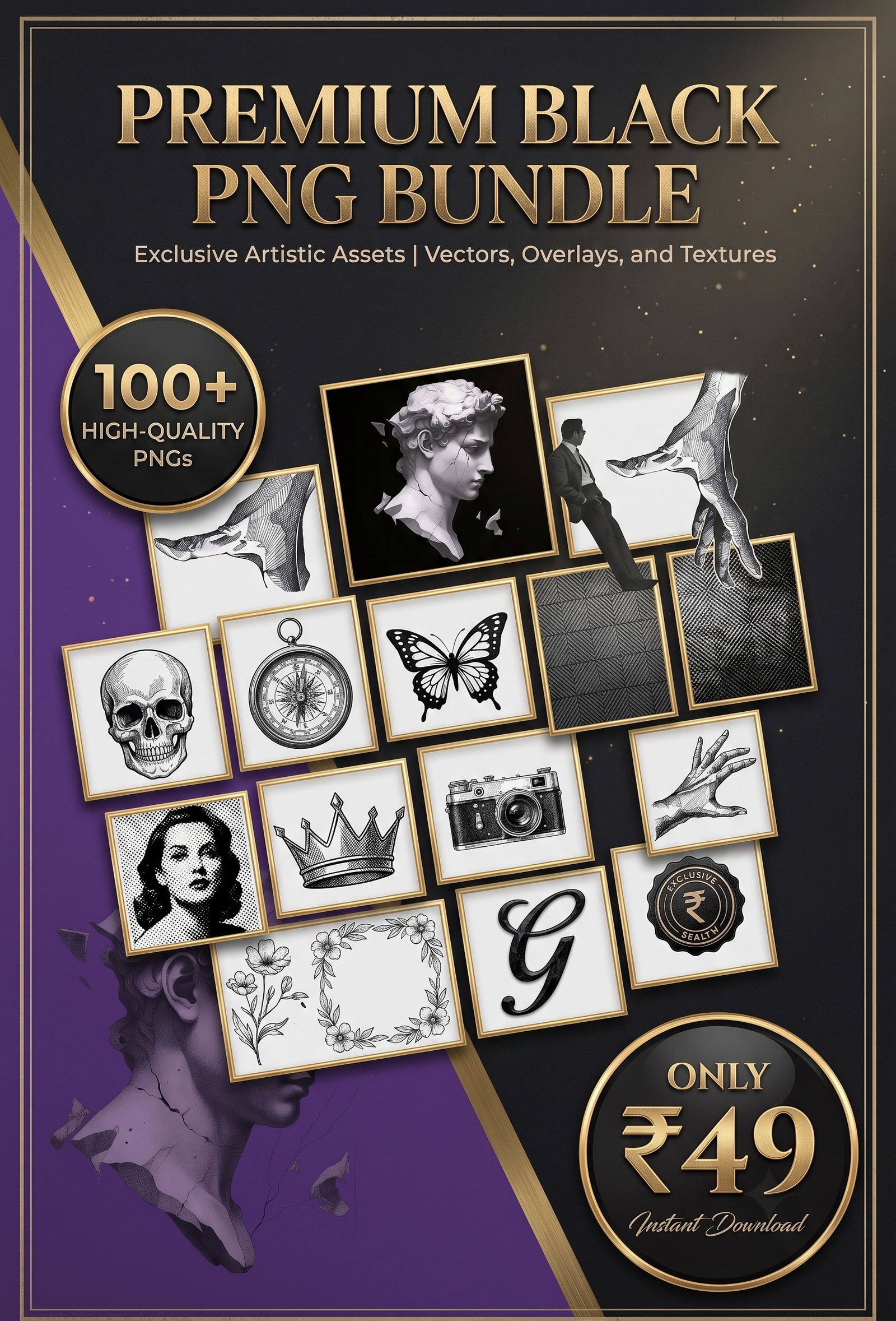100+ Premium Dark PNG Bundle