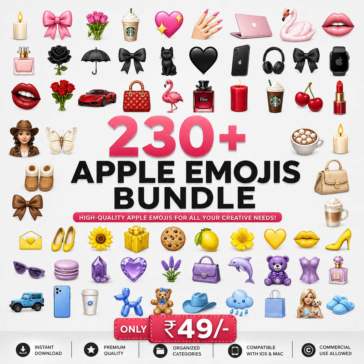 230+ Apple Emojis Bundle
