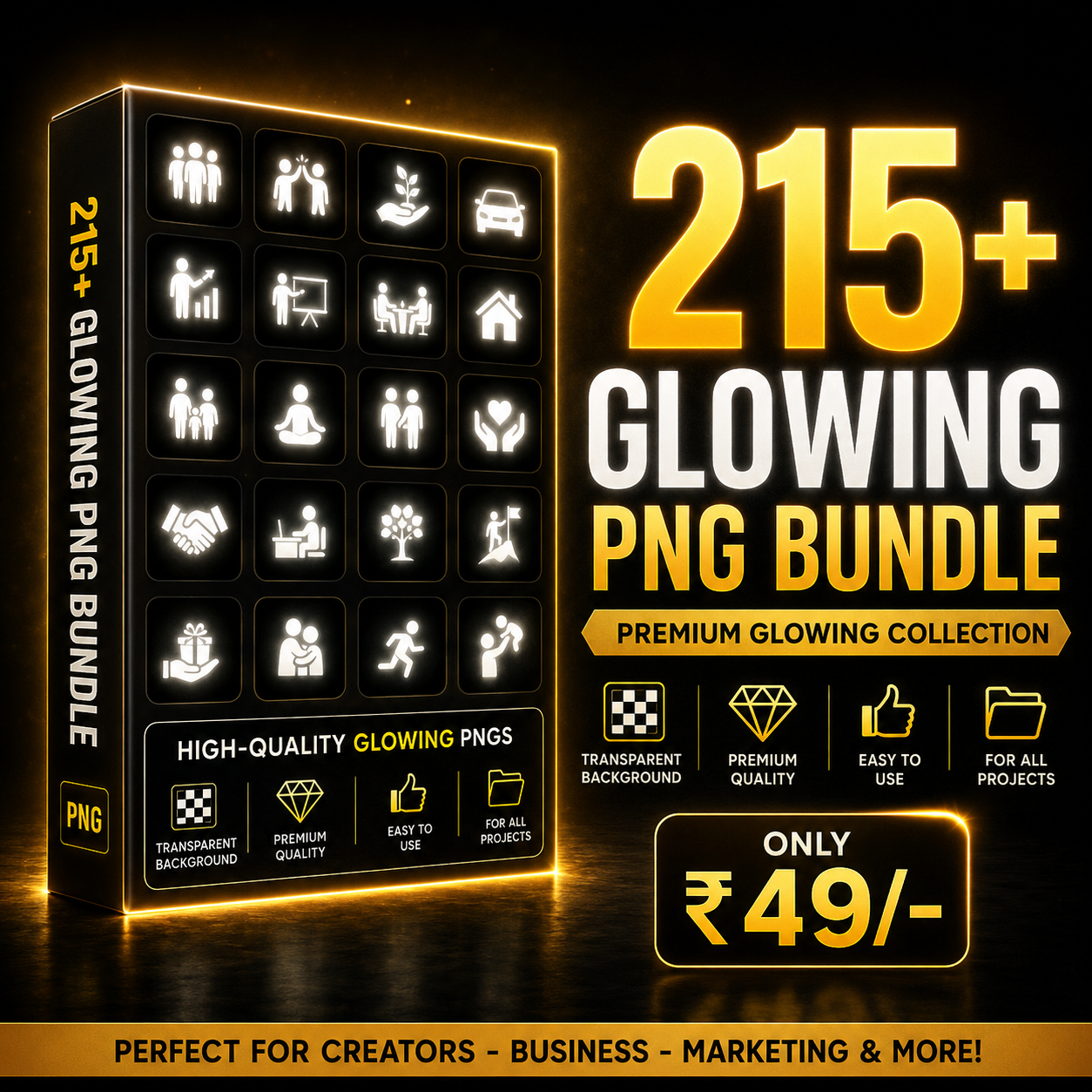215+ Glowing PNG Bundle