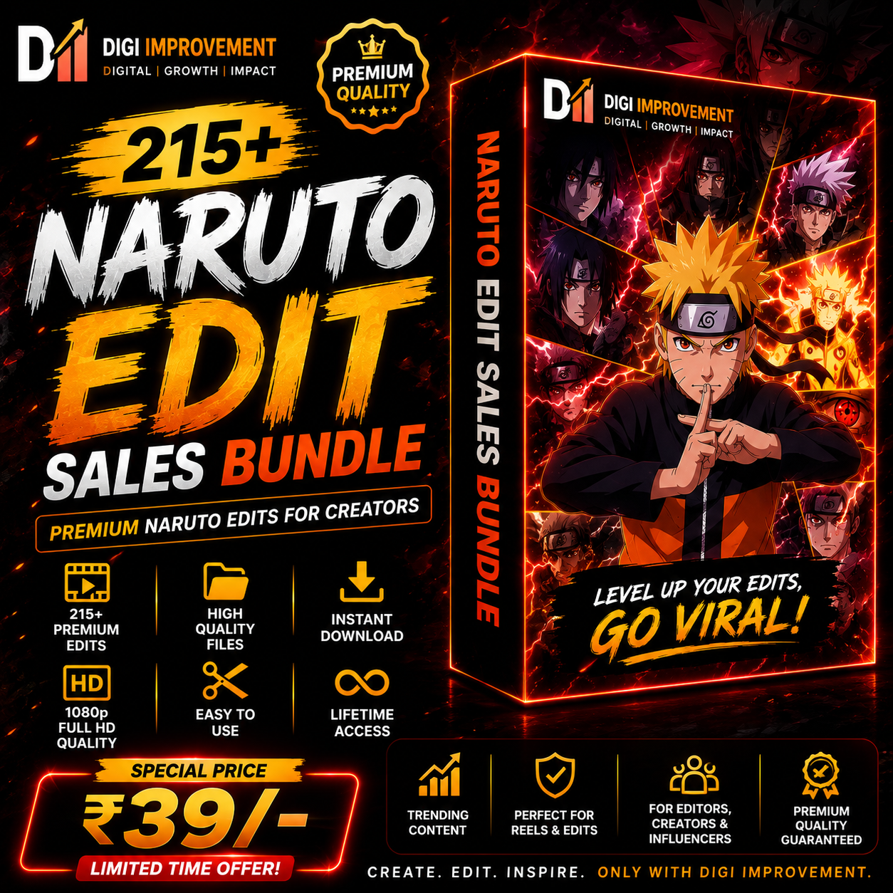 215+ Naruto Edits Reels Bundle