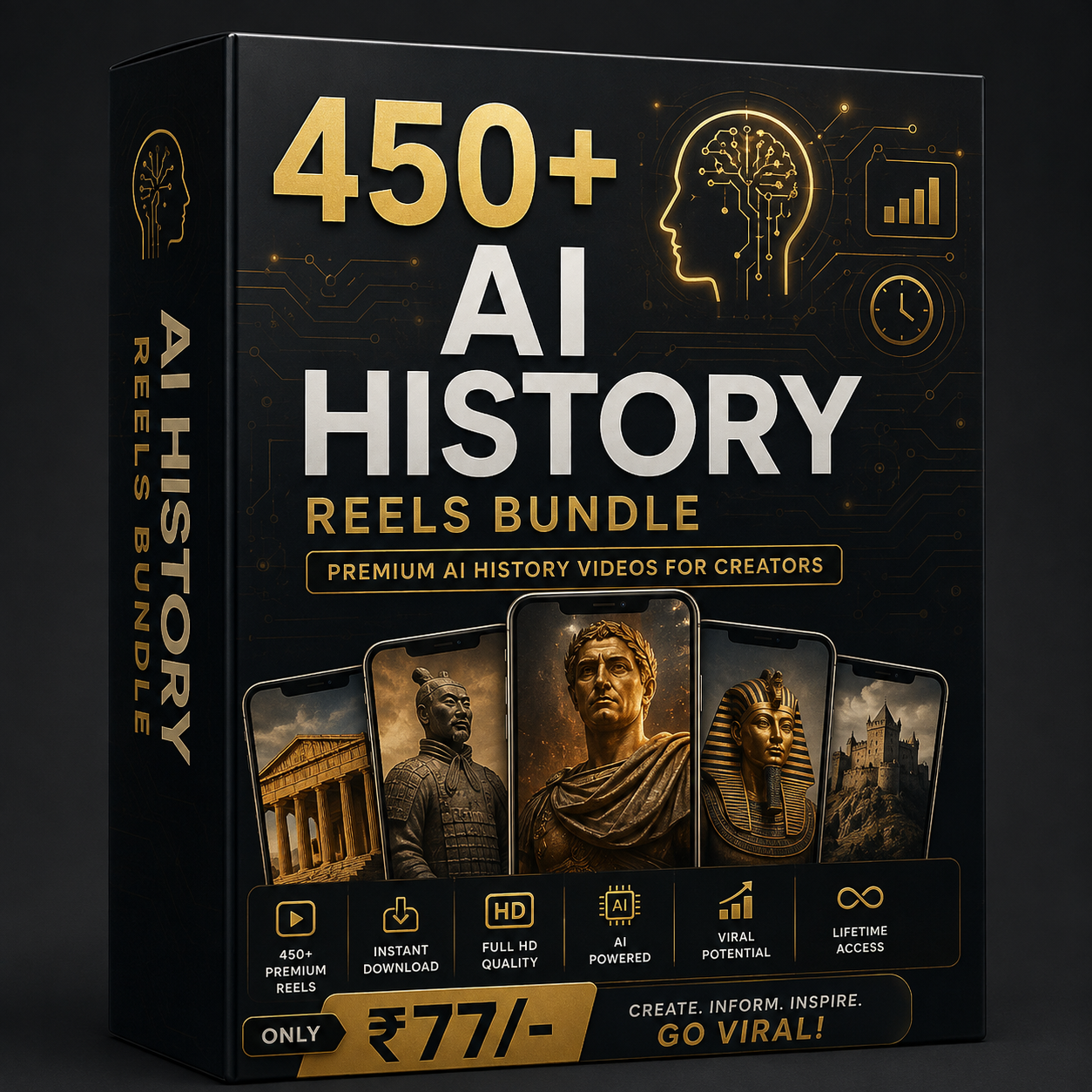 450+ AI History Reels Bundle