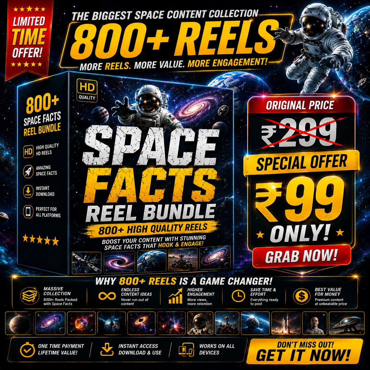 800+ Space Facts Reels Bundle