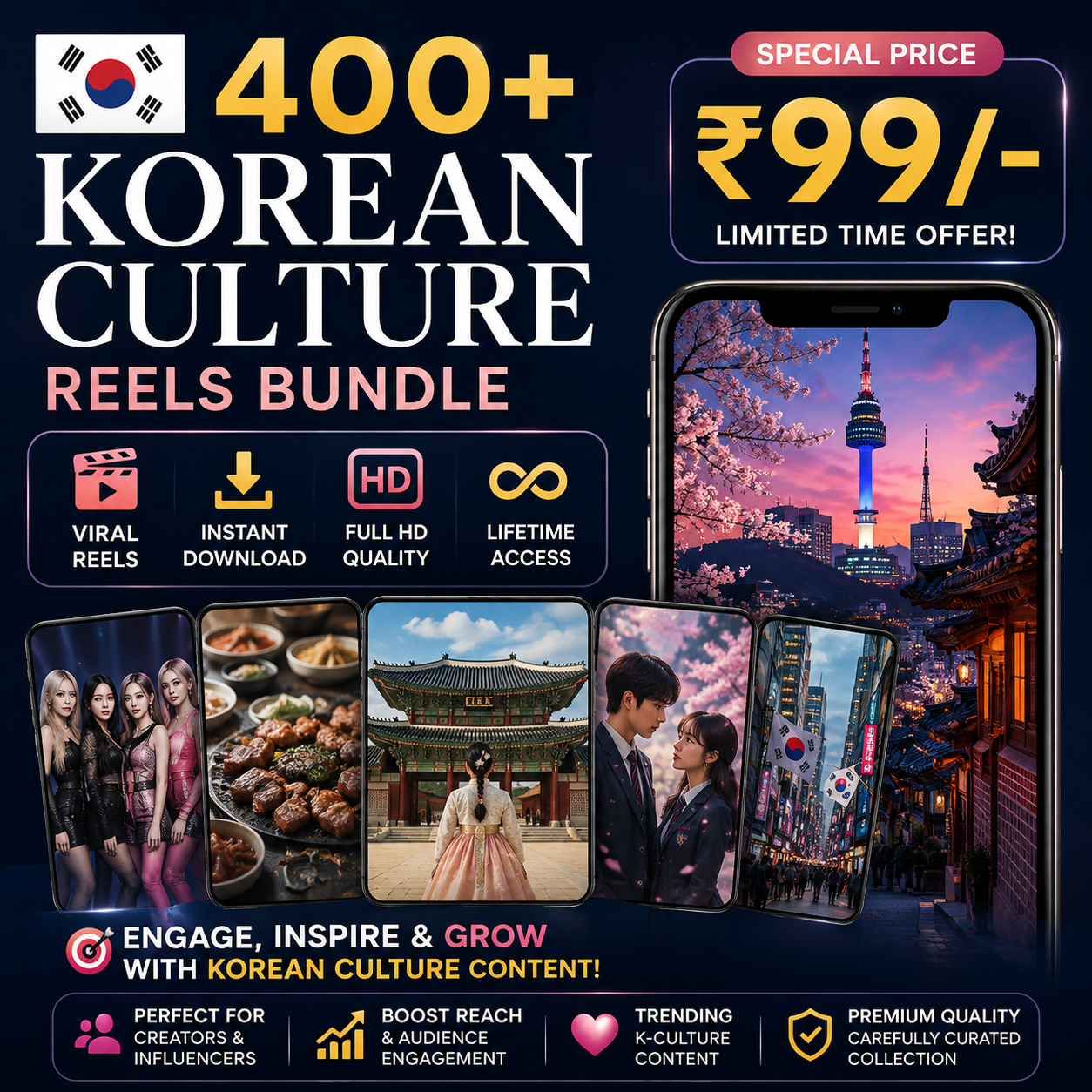 400+ Korean Culture & Lifestyle Reels Bundle