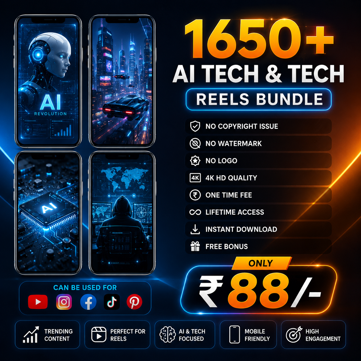 1650+ AI Tech & Tech Reels Bundle
