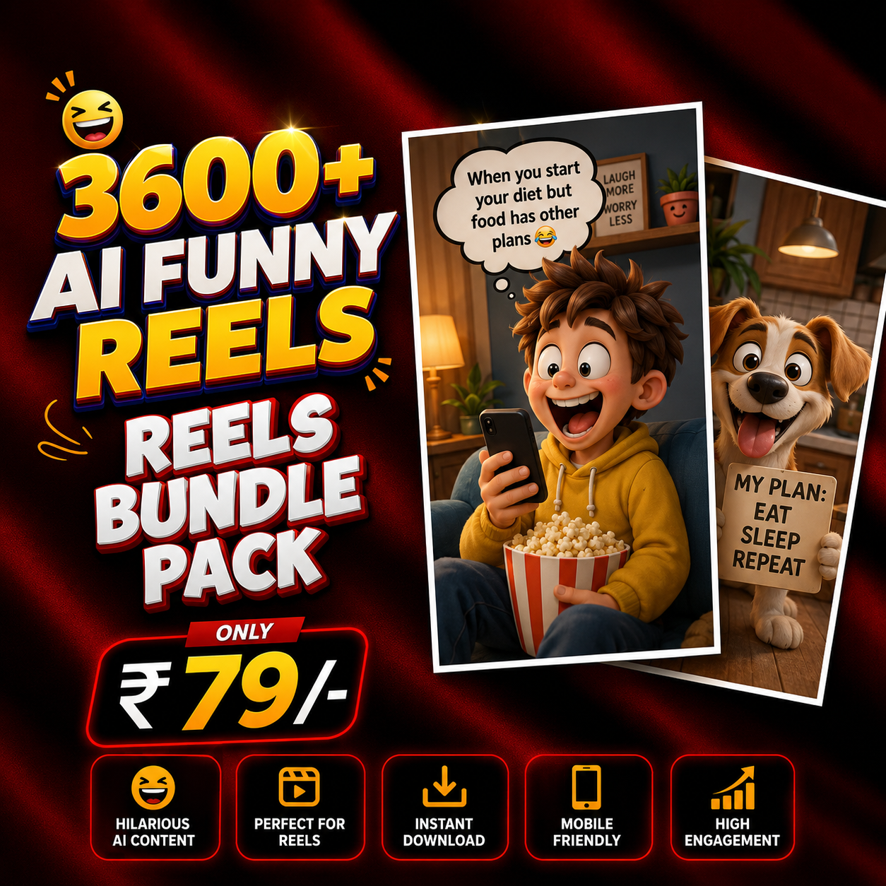 3600+ AI Funny Reels Bundle