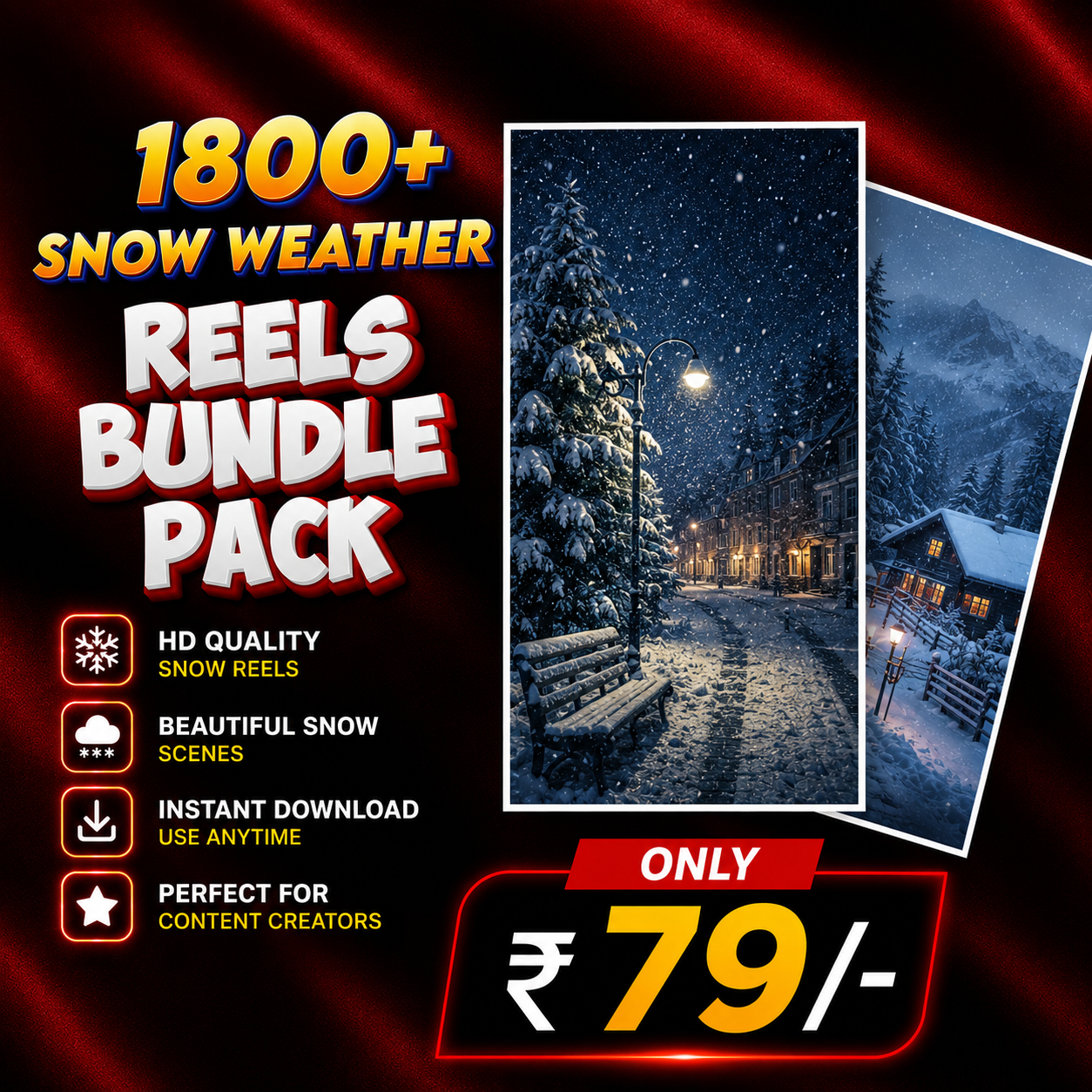 1800+ Aesthetic Snow Weather Reels Bundle