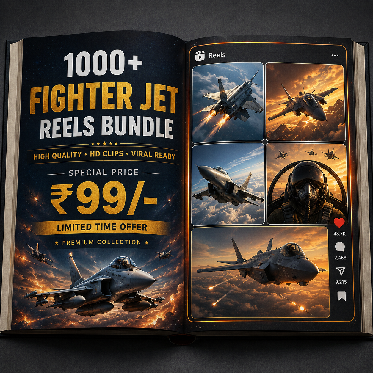 1000+ Fighter Jet Reels Bundle