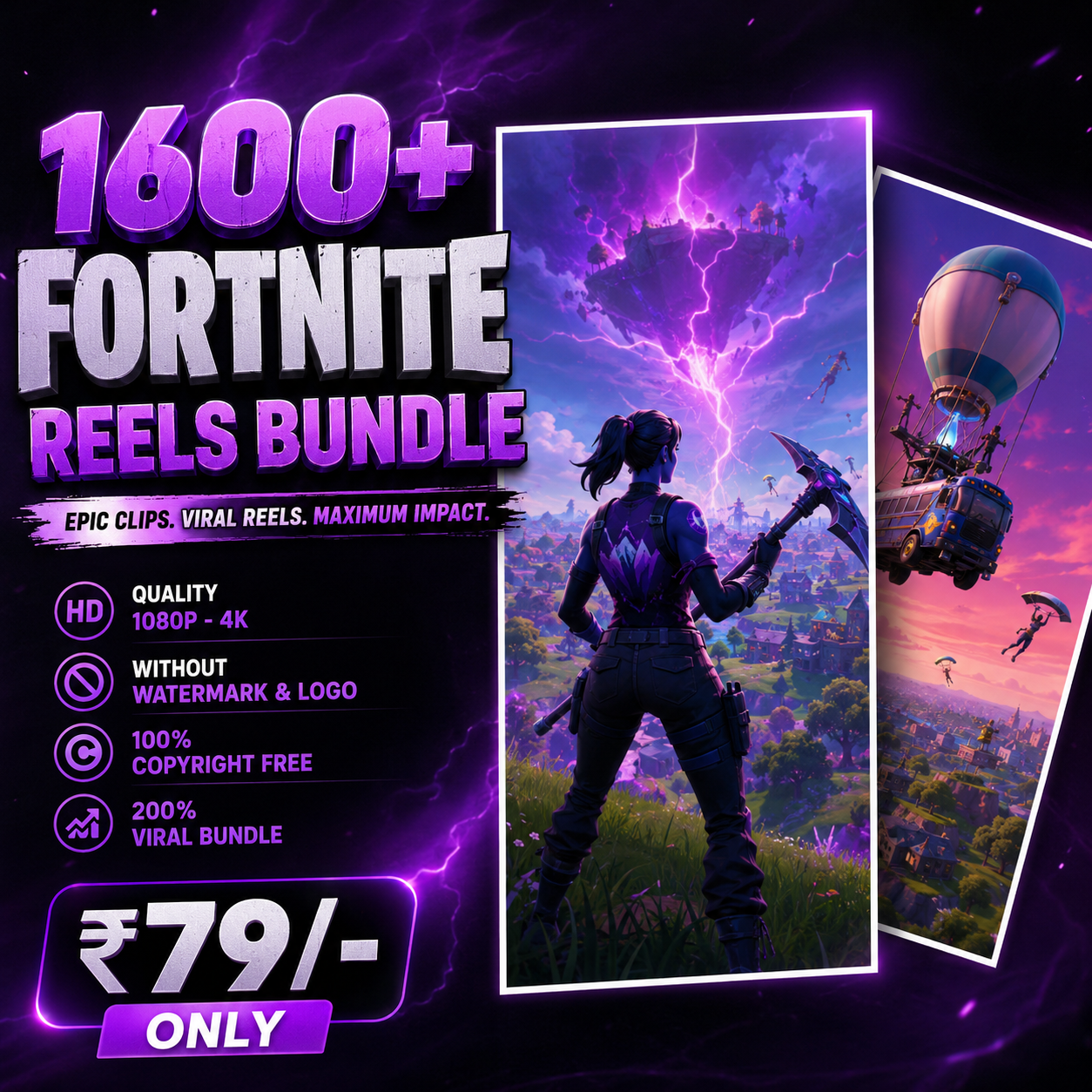 1600+ Fortnite Gaming Reels Bundle