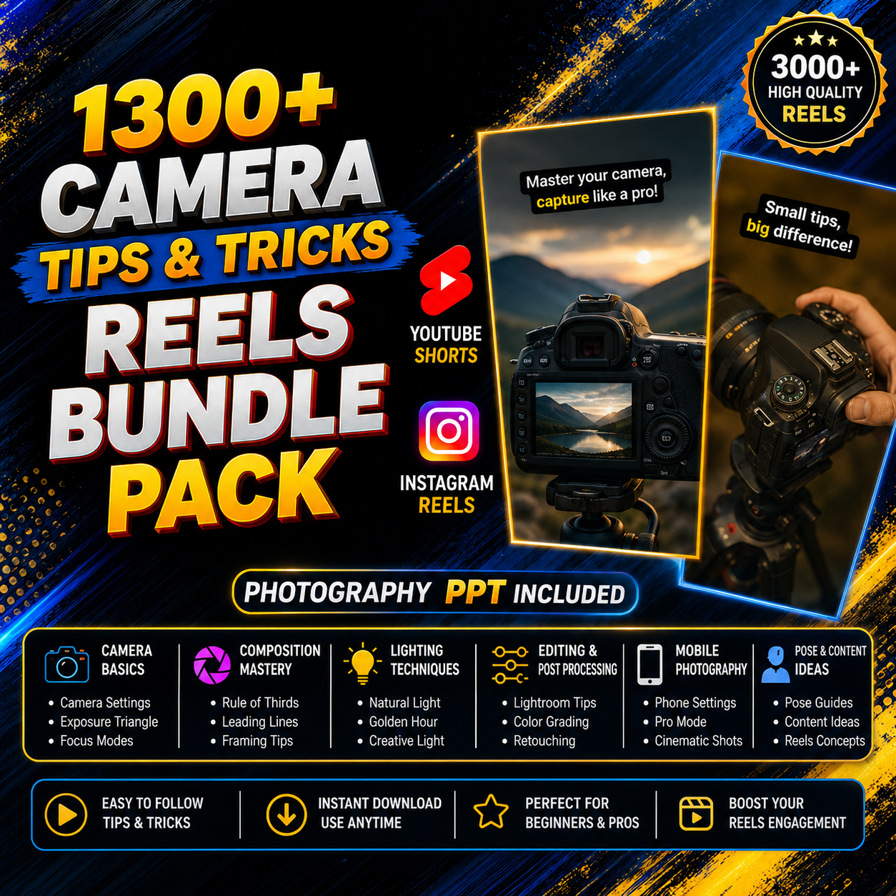 1300+ Camera Tips & Tricks Reels Bundle