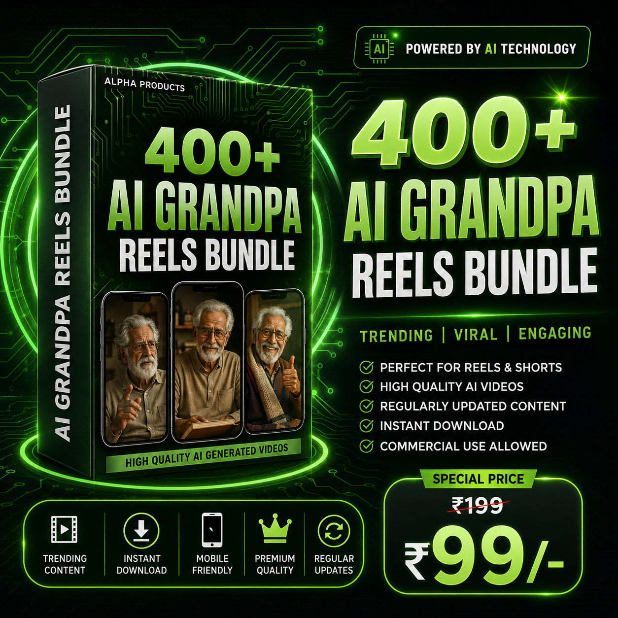 400+ AI Grandpa Reels Bundle