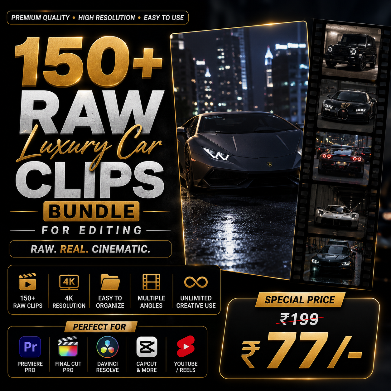150+ Car Raw Clips Bundle For Editing