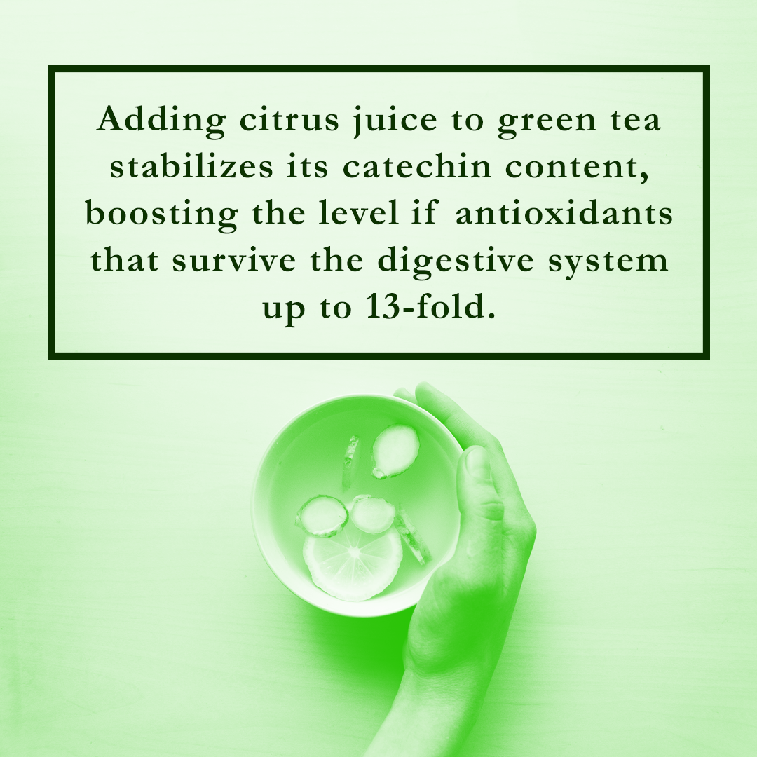 Adding citrus juice to green tea stabilizes