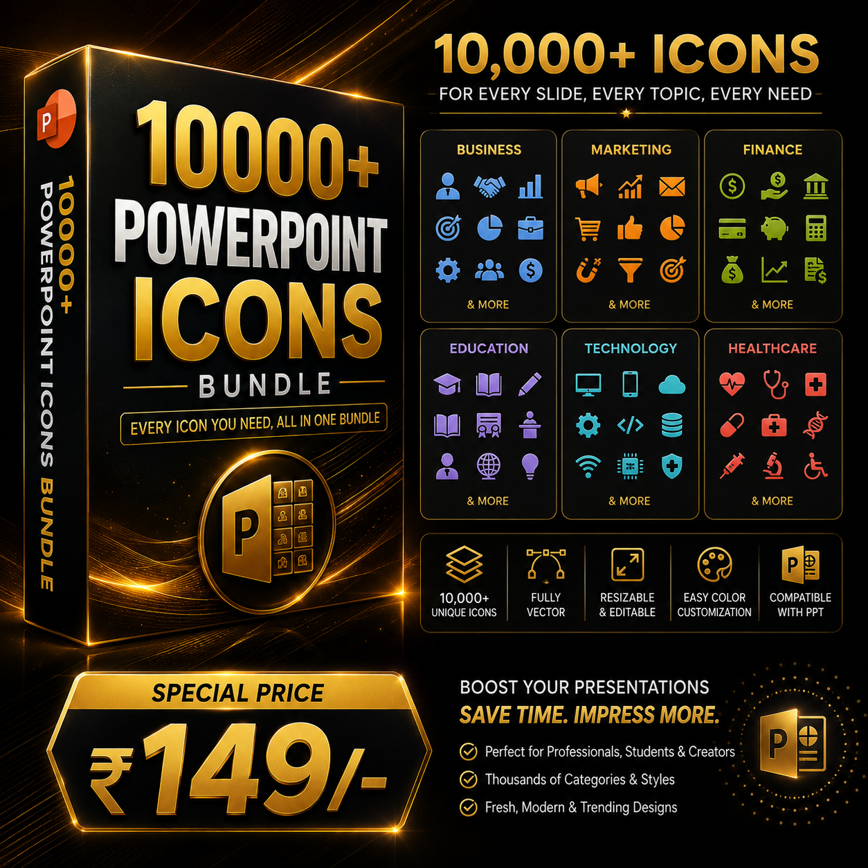 10000+ Powerpoint Icons Bundle