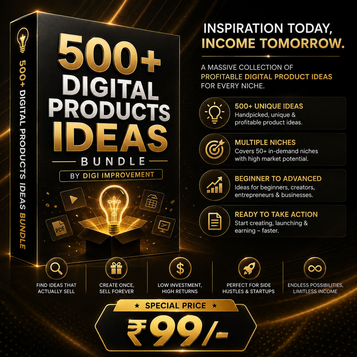 500+ Digital Products Ideas Bundle By Digi Improvement